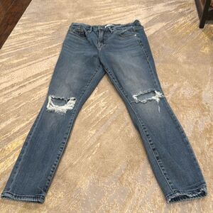 Good American Good legs crop jeans distressed size 29 in GUC